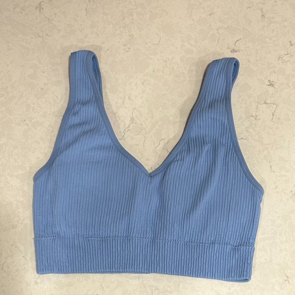 aerie Ribbed Blue Bra Top